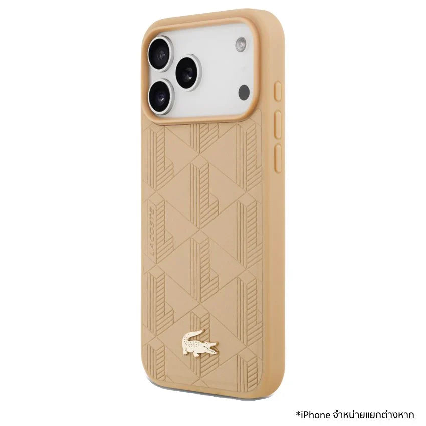 Lacoste - Hardcase Monogramme Gold Logo MagSafe (LCHMP17LPNOK) - iPhone 17 Pro