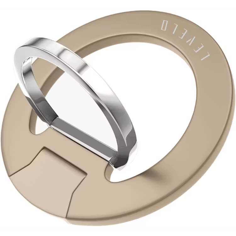 Levelo Gia Magsafe Phone Ring Holder & Mount with Full Rotation 360°, Non-Slip Surface, Comfortable Grip, Strong Magnetic Force, Laptop Mount, MagSafe Compatible - Desert Titanium