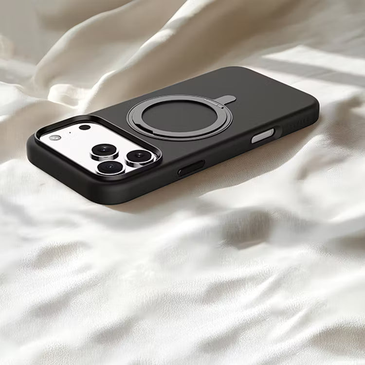 Levelo Iris Pro MagSafe Liquid Silicone Case with Built-in 360° Kickstand for iPhone 17 Pro, Metal Accents, Shock-Resistant Bumper, Aluminum Alloy Frame for Camera & Buttons, Drop-Tested, Strong Magnets, Premium Silicone Grip