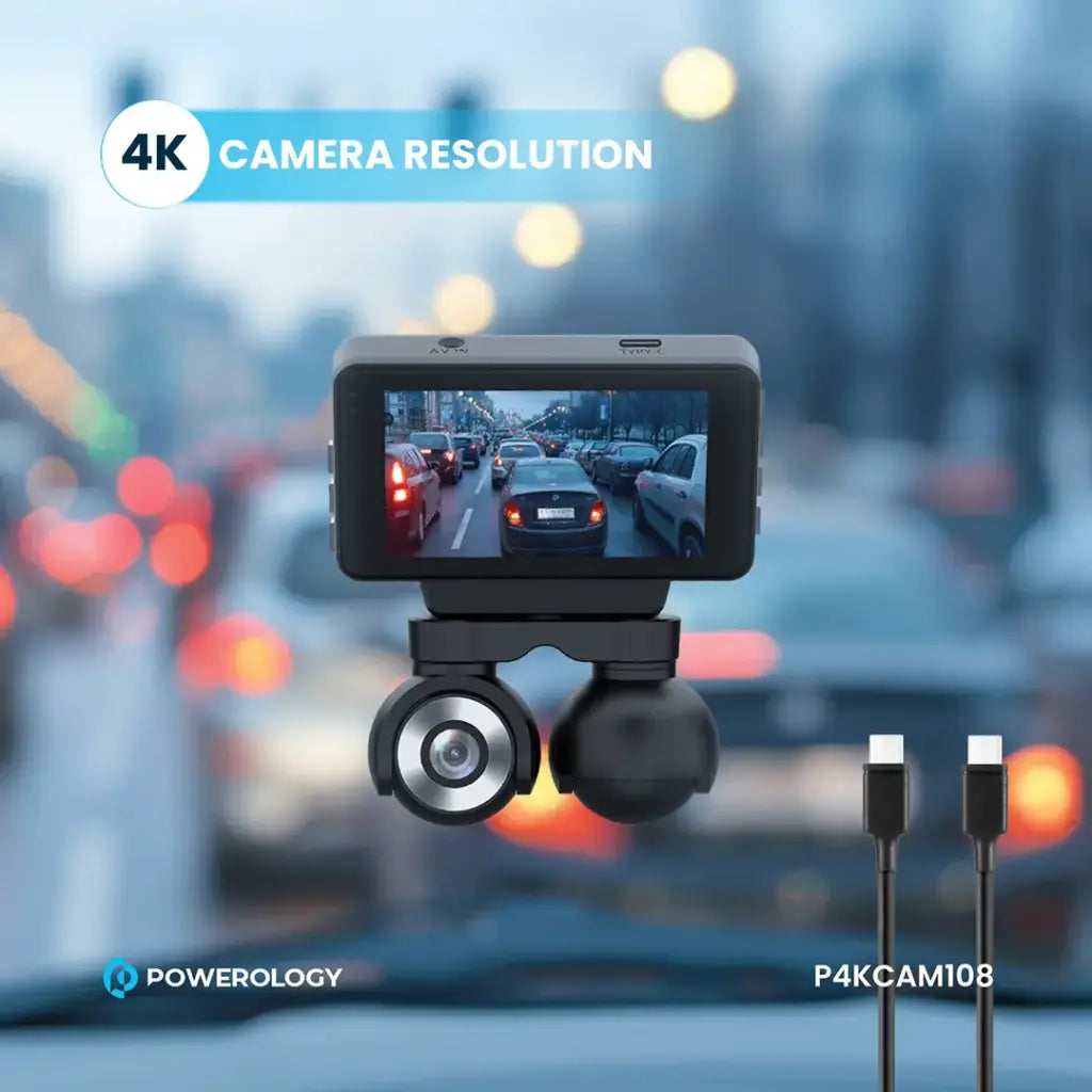 Powerology Dual Lens Dash Camera