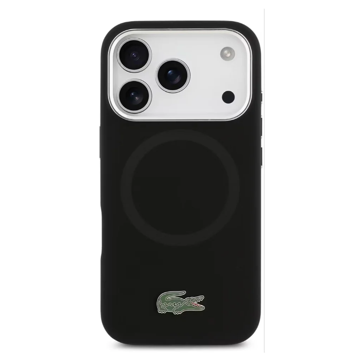 Lacoste MagSafe Silicone Case with Metal Logo – iPhone 17 Pro Max - Black