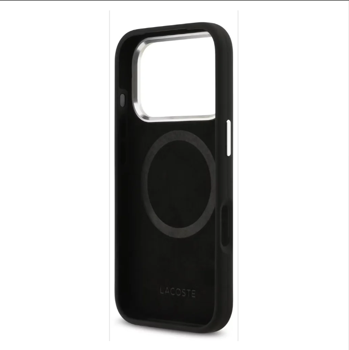 Lacoste MagSafe Silicone Case with Metal Logo – iPhone 17 Pro Max - Black