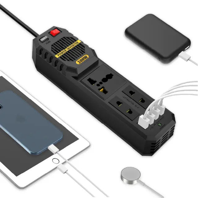 Green Stark Plus Power Inverter 200W - Black