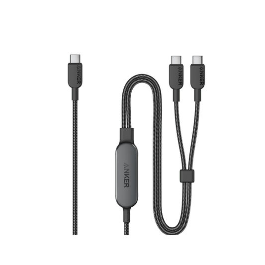 Anker 2-in-1 USB-C to USB-C Cable (4 ft, 140W) Black