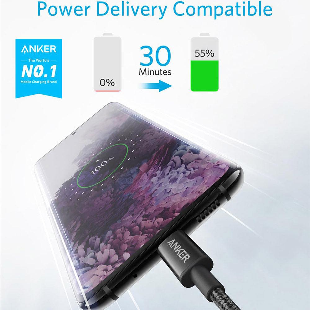 Anker Nylon USB-C to USB-C , 60W , Black