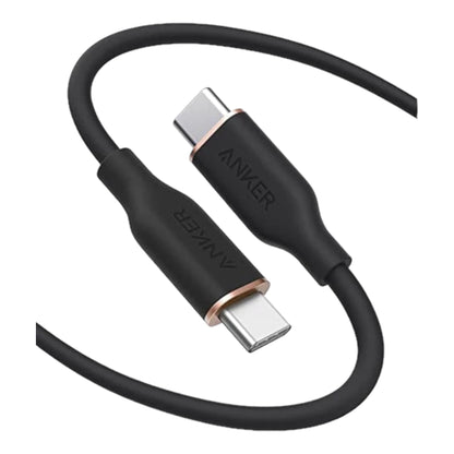 Anker PowerLine III Flow USB-C to USB-C Cable- كابل شحن انكر باولاين III من منفذ USB C الى منفذ USB C قدرة 60 وات من انكر