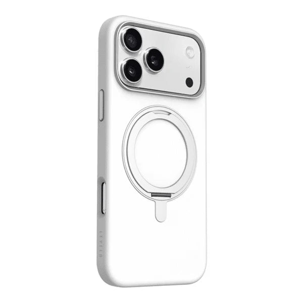 Levelo Iris Pro MagSafe Liquid Silicone Case with Built-in 360° Kickstand for iPhone 17 Pro, Metal Accents, Shock-Resistant Bumper, Aluminum Alloy Frame for Camera & Buttons, Drop-Tested, Strong Magnets, Premium Silicone Grip