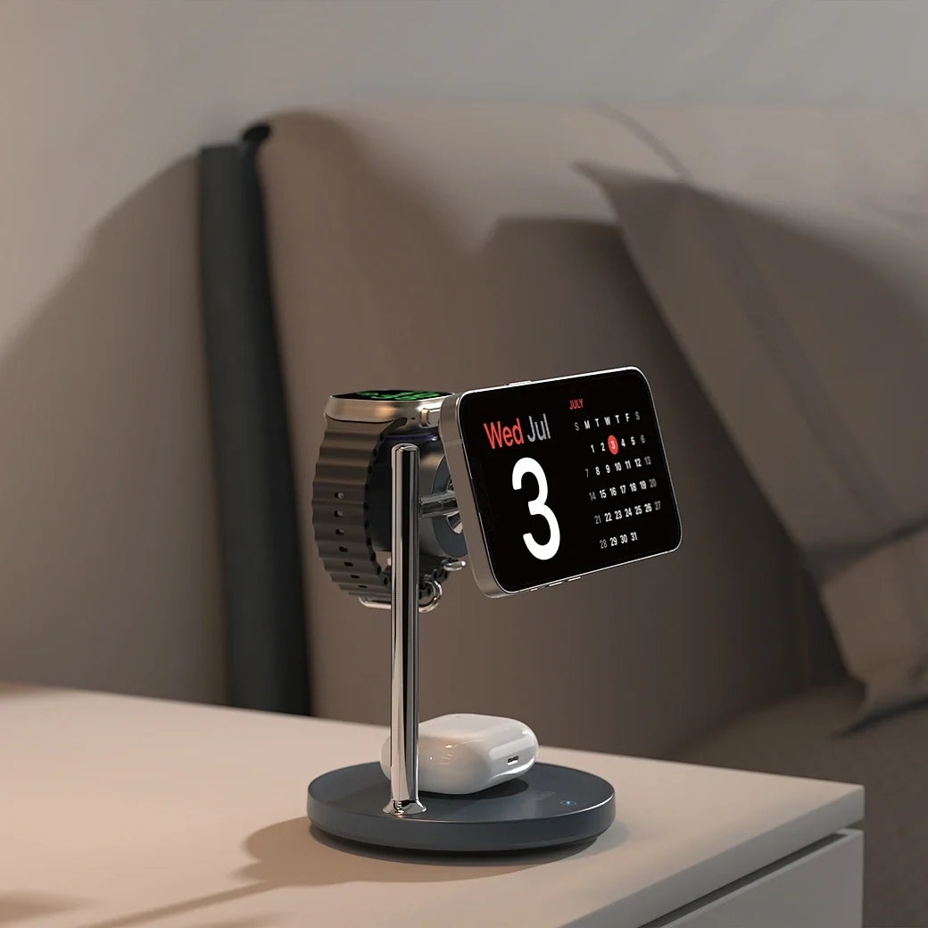 WIWU 25W Qi2.2 3-in-1 Magnetic Wireless Charger Wi-W041