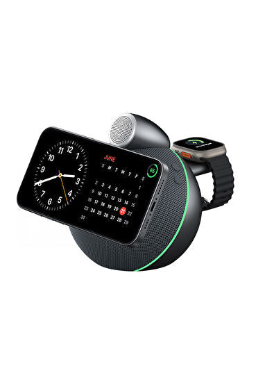 WiWU Wi-G042 25W Qi2 Wireless Charging Stand with Bluetooth Speaker