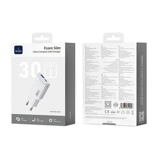 WiWU 30W Essen Slim Ultra-Compact GaN Charger Wi-G033