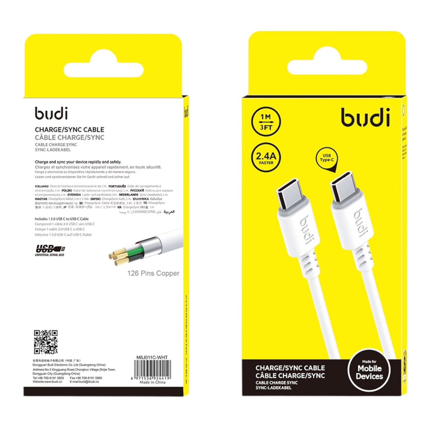 Budi charge/sync cable (011tt) سلك شاحن بيودي TC to TC