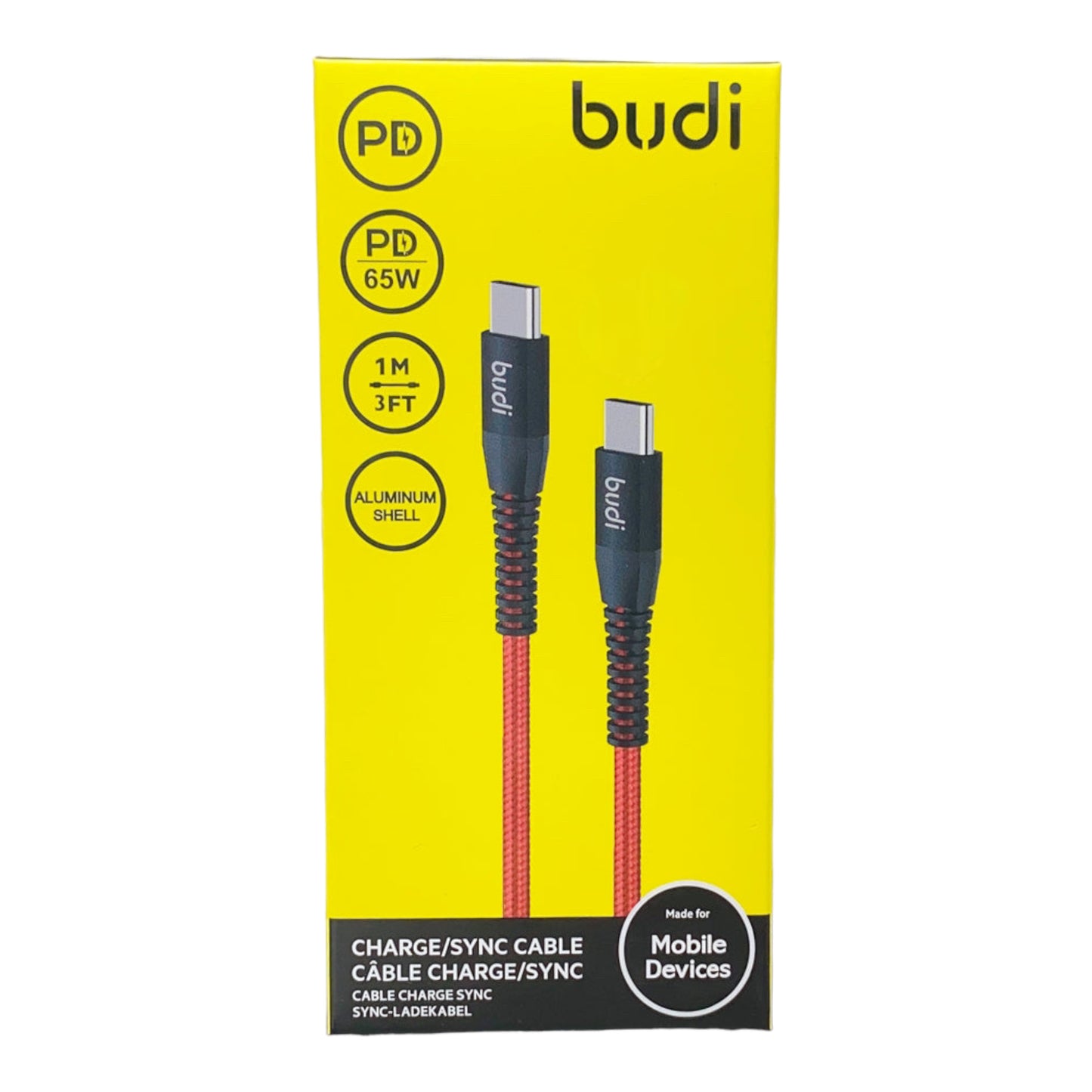 Budi charge/sync cable Type C to Lightning (198pd)