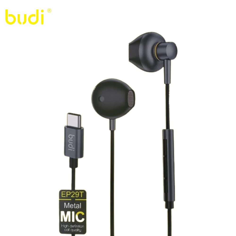 Budi Earphone WithRemote and Mic سماعة مع سلك مدخل TC