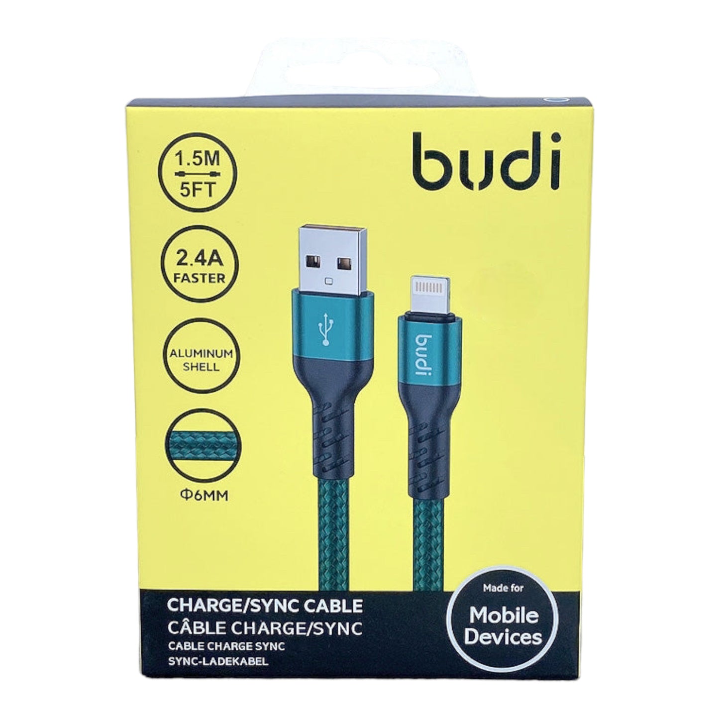 Budi Green charge/sync cable(232) سلك شاحن بيودي